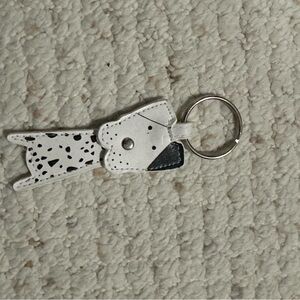 Black and white dog keychain